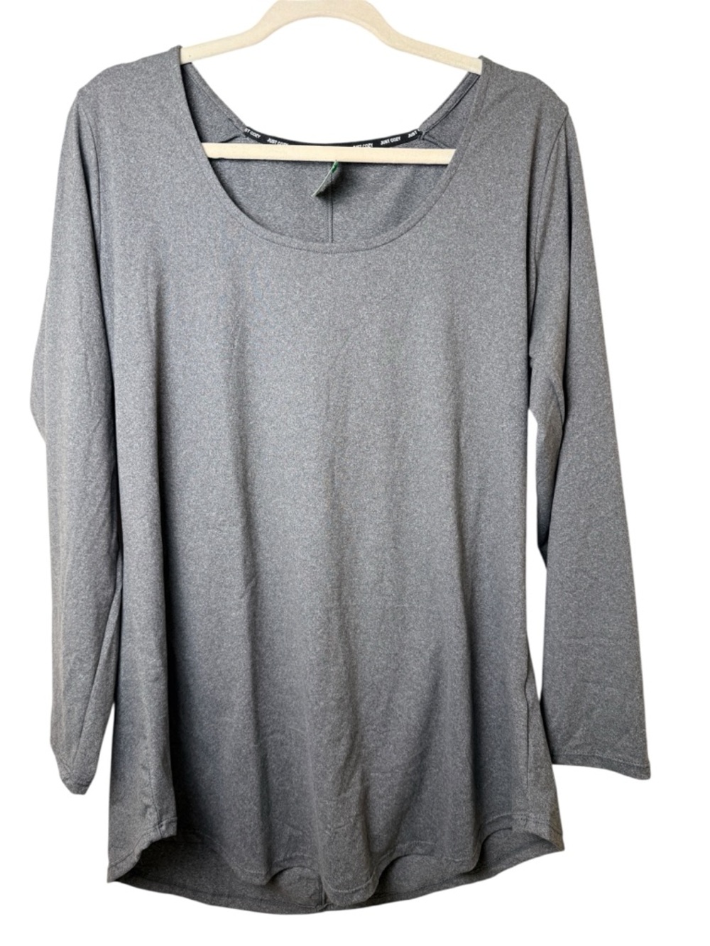 Just Cozy XL Scoop Neck Long Sleeve Top — Gray